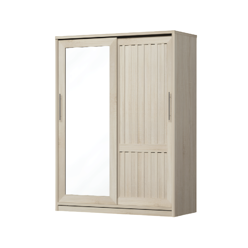 ตู้เสื้อผ้าบานเลื่อนกระจกเงา WISDOM DESIGN FURNITURE รุ่น W15SLM 150 ซม. สีโซลิค_1